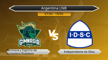 Argentina LNB Gimnasia y Esgrima de Comodoro Rivadavia VS Independiente de Oliva