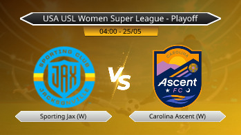 USA USL Women Super League - Playoff Sporting Jax (W) VS Carolina Ascent (W)