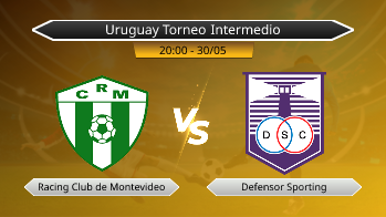 Uruguay Torneo Intermedio Racing Club de Montevideo VS Defensor Sporting