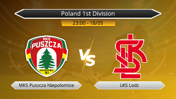 Poland 1st Division MKS Puszcza Niepolomice VS LKS Lodz