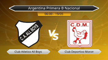 Argentina Primera B Nacional Club Atletico All Boys VS Club Deportivo Moron