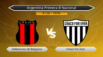 Argentina Primera B Nacional Defensores de Belgrano VS Chaco For Ever