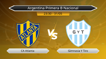 Argentina Primera B Nacional CA Atlanta VS Gimnasia Y Tiro